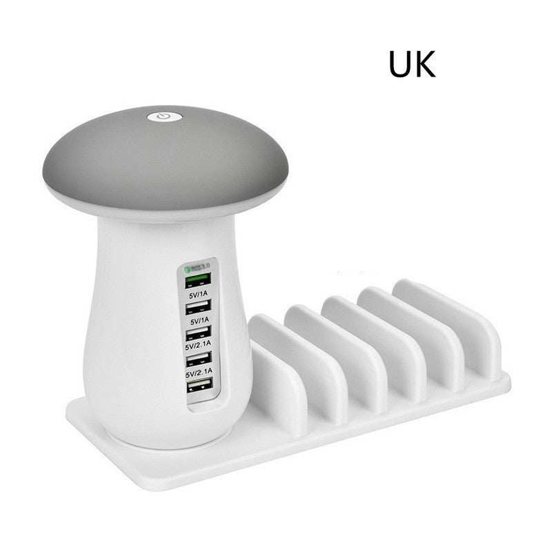 2 In 1 Multifunction Mushroom Lamp LED Lamp Holder USB Charger Home Office Supplies - TrendBug