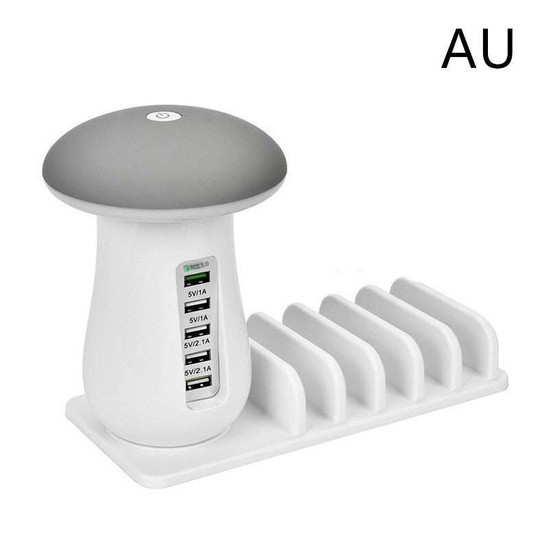 2 In 1 Multifunction Mushroom Lamp LED Lamp Holder USB Charger Home Office Supplies - TrendBug
