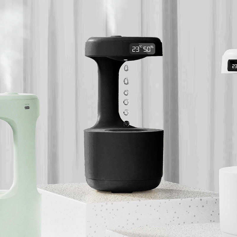 Bedroom Anti-Gravity Humidifier With Clock Water Drop Backflow Aroma Diffuser Large Capacity Office Bedroom Mute Heavy Fog Household Sprayer - TrendBug