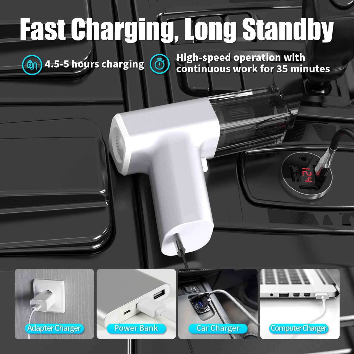 Superfast Handy Vaccum Dust Collector | Rechargeable
