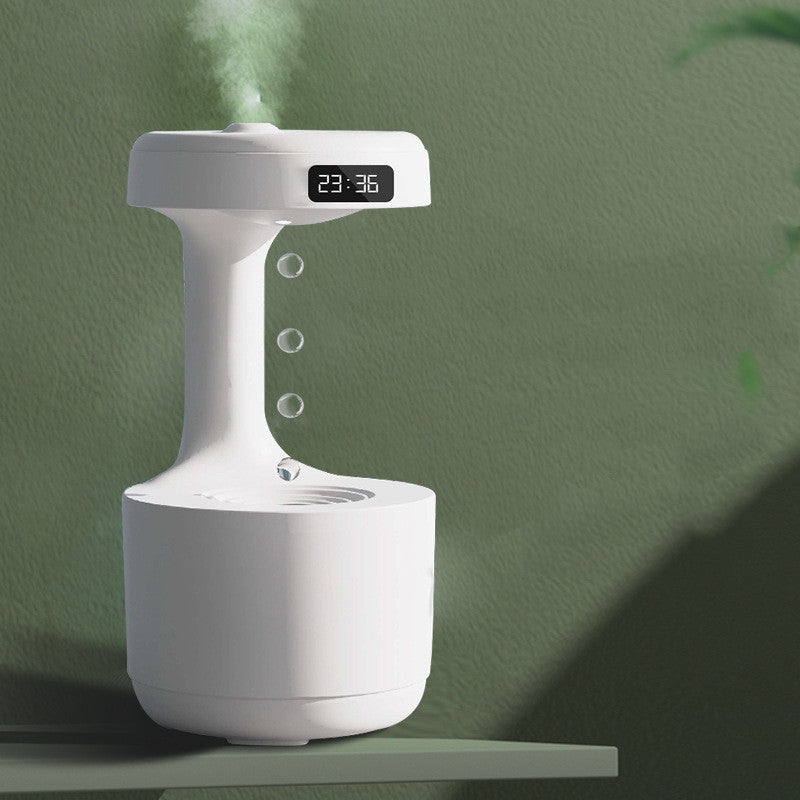 Bedroom Anti-Gravity Humidifier With Clock Water Drop Backflow Aroma Diffuser Large Capacity Office Bedroom Mute Heavy Fog Household Sprayer - TrendBug