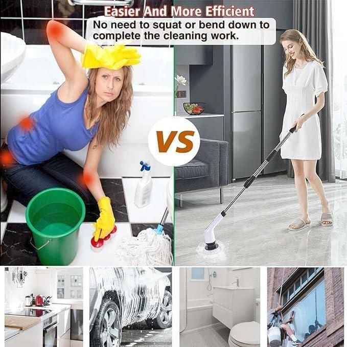 Electric Rotary Cleaner with Adjustable Extension Handle