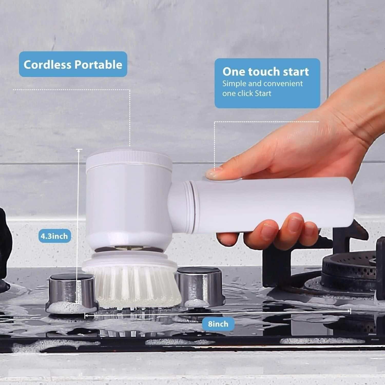 5 in 1 Handheld Bathroom Cleaning Brush Scrubber with Charging Cord - TrendBug