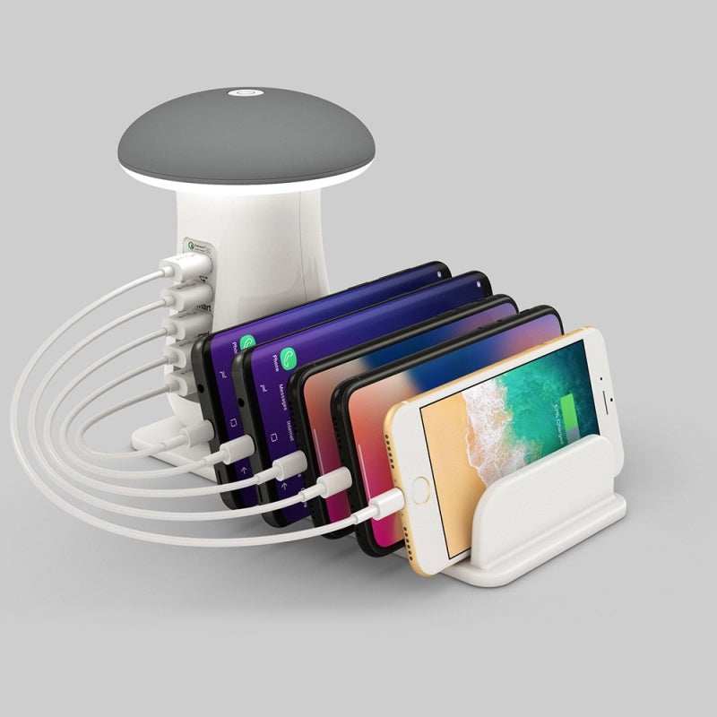 2 In 1 Multifunction Mushroom Lamp LED Lamp Holder USB Charger Home Office Supplies - TrendBug
