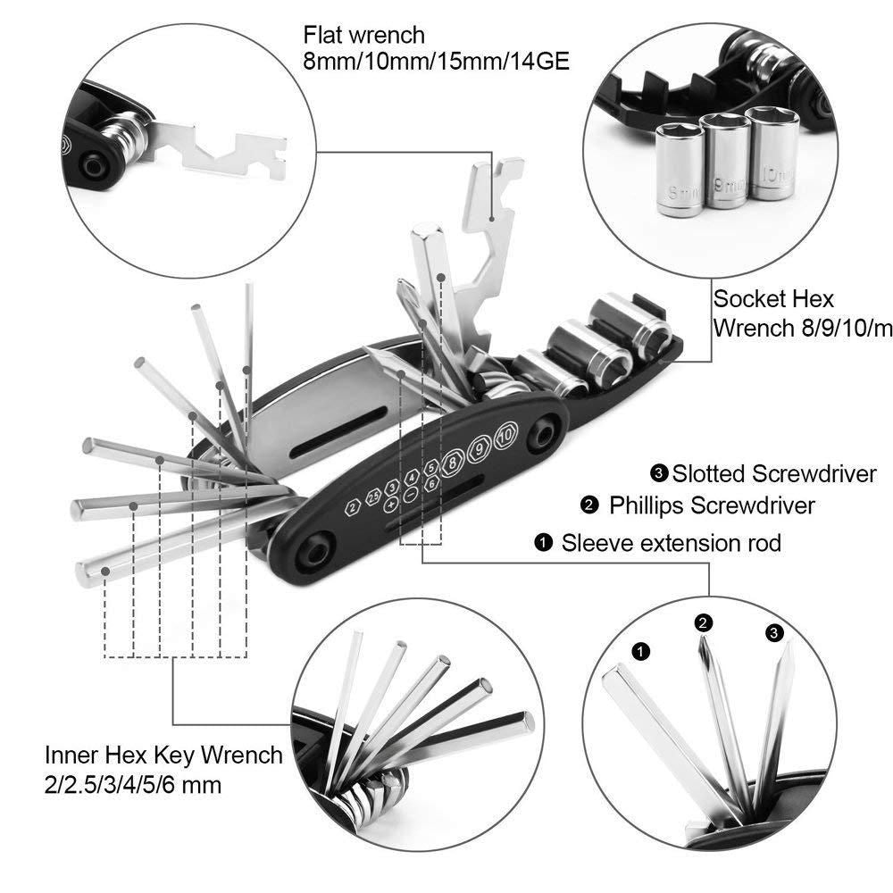 16 IN 1 Multi-Purpose Key Spoke Wrench Repair Tool Kit - TrendBug