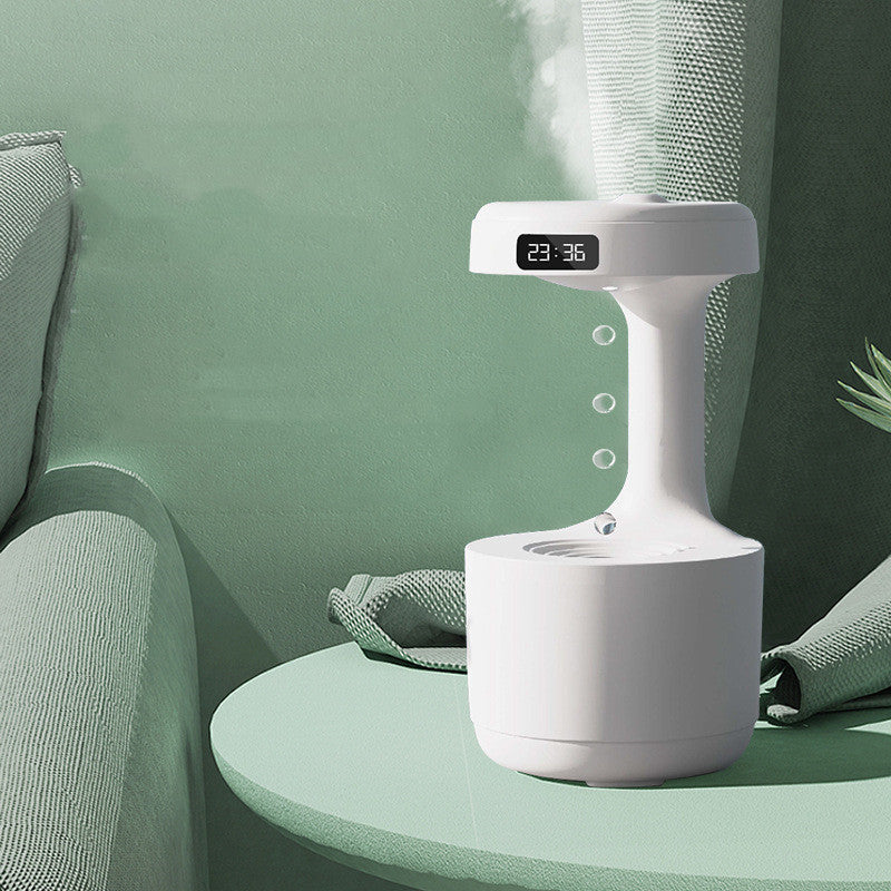Bedroom Anti-Gravity Humidifier With Clock Water Drop Backflow Aroma Diffuser Large Capacity Office Bedroom Mute Heavy Fog Household Sprayer - TrendBug