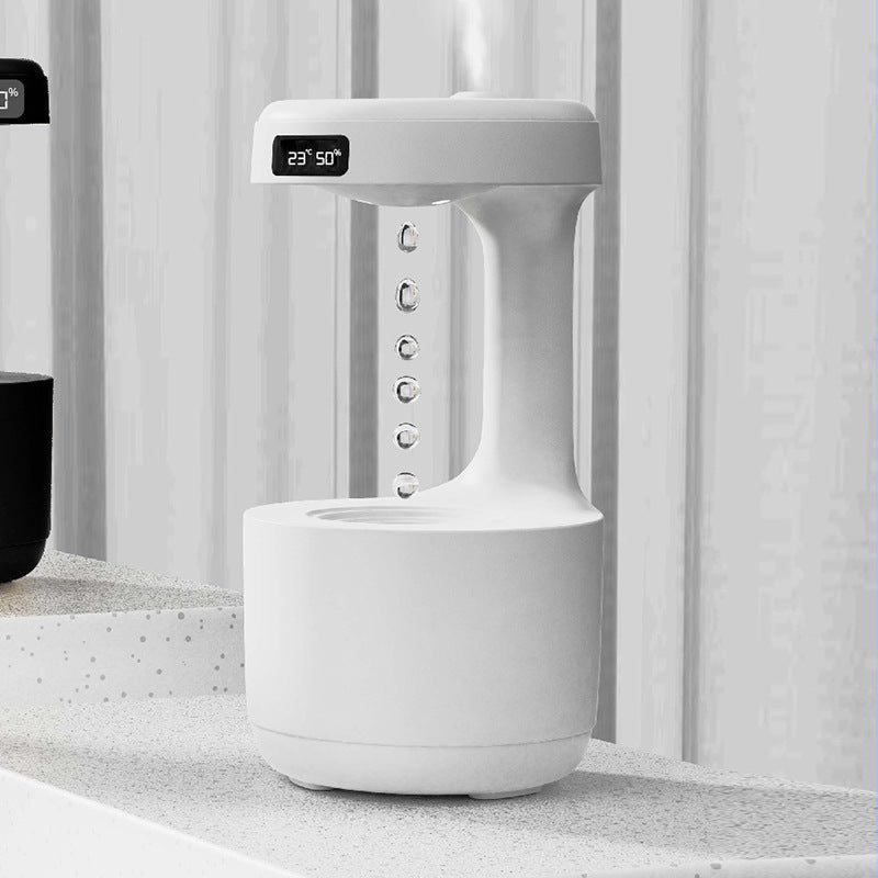 Bedroom Anti-Gravity Humidifier With Clock Water Drop Backflow Aroma Diffuser Large Capacity Office Bedroom Mute Heavy Fog Household Sprayer - TrendBug