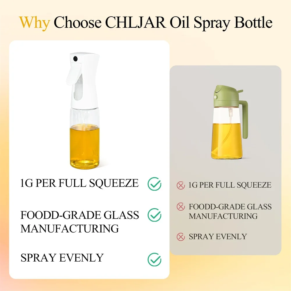 Olive Oil Dispenser,Oil Sprayer for Cooking,220/300ml Glass Oil Spray Bottle,Food grade Oil Dispenser and Oil Sprayer forKitchen - TrendBug