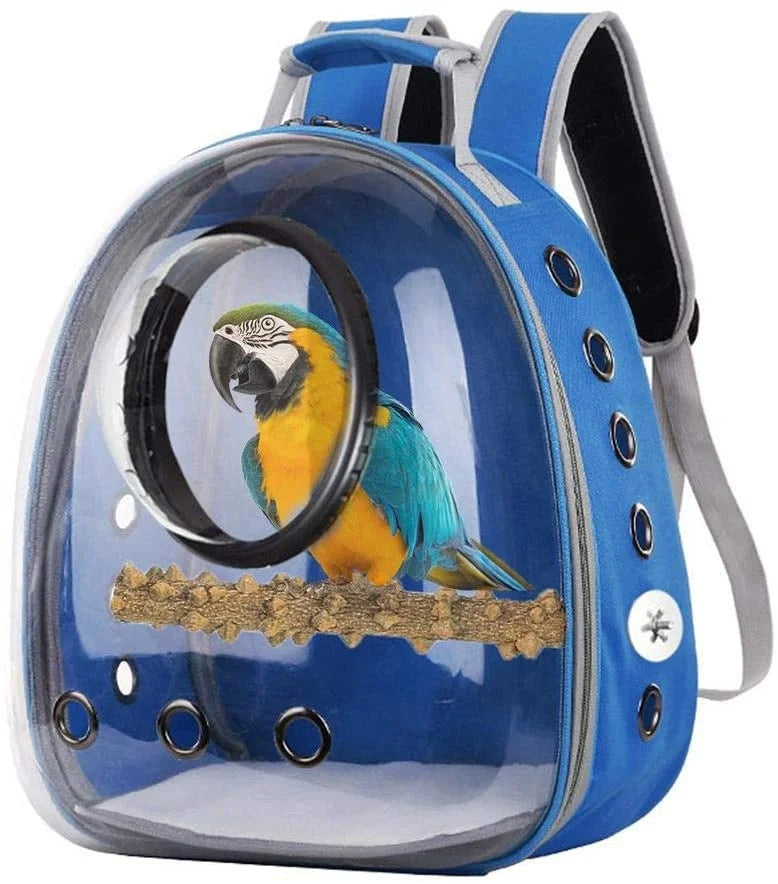 Backpack Bubble Bird Travel Carrier Backpack Bird Carrier with Perch Parrot Travel Lightweight Bird Cage Backpack - TrendBug