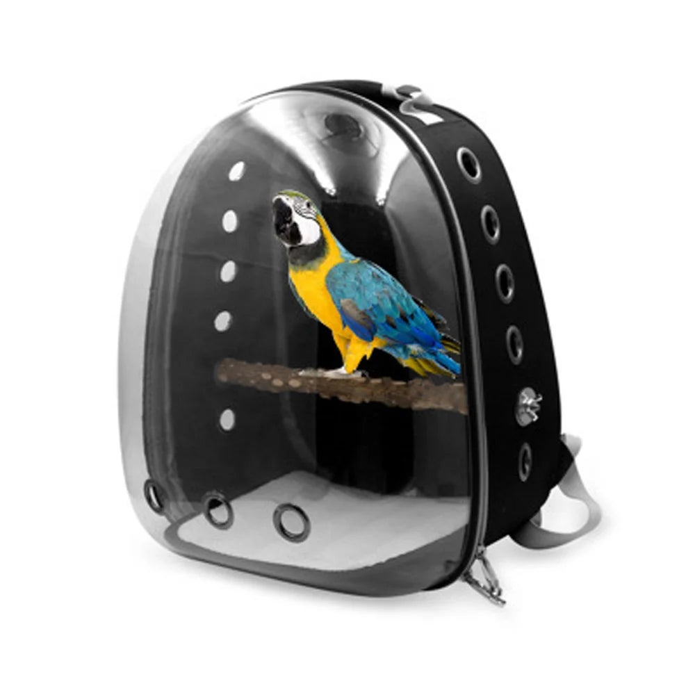 Backpack Bubble Bird Travel Carrier Backpack Bird Carrier with Perch Parrot Travel Lightweight Bird Cage Backpack - TrendBug