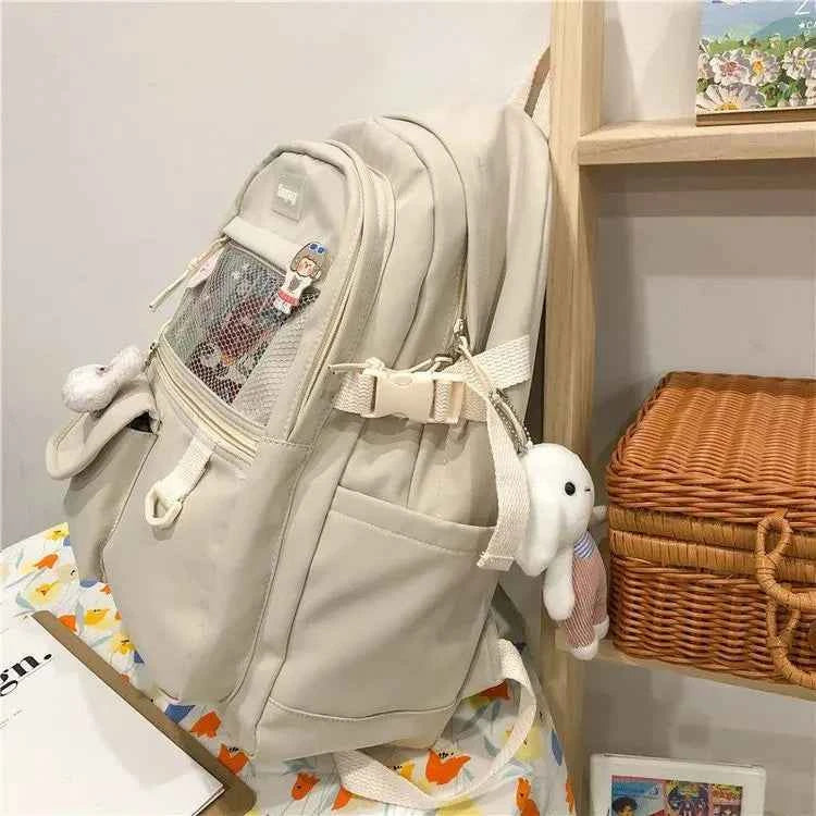 Japanese Fashion Backpack Women School Bags For Teenage Girls Multipockets Mesh Nylon Backpacks Mochila Feminina Bag Bolsa Mujer