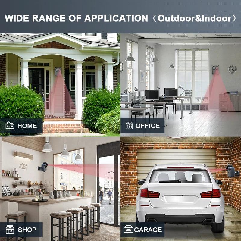 HTZSAFE Wireless Driveway Security Alarm - Waterproof PIR Motion Detector for Garage & Burglar Protection - TrendBug