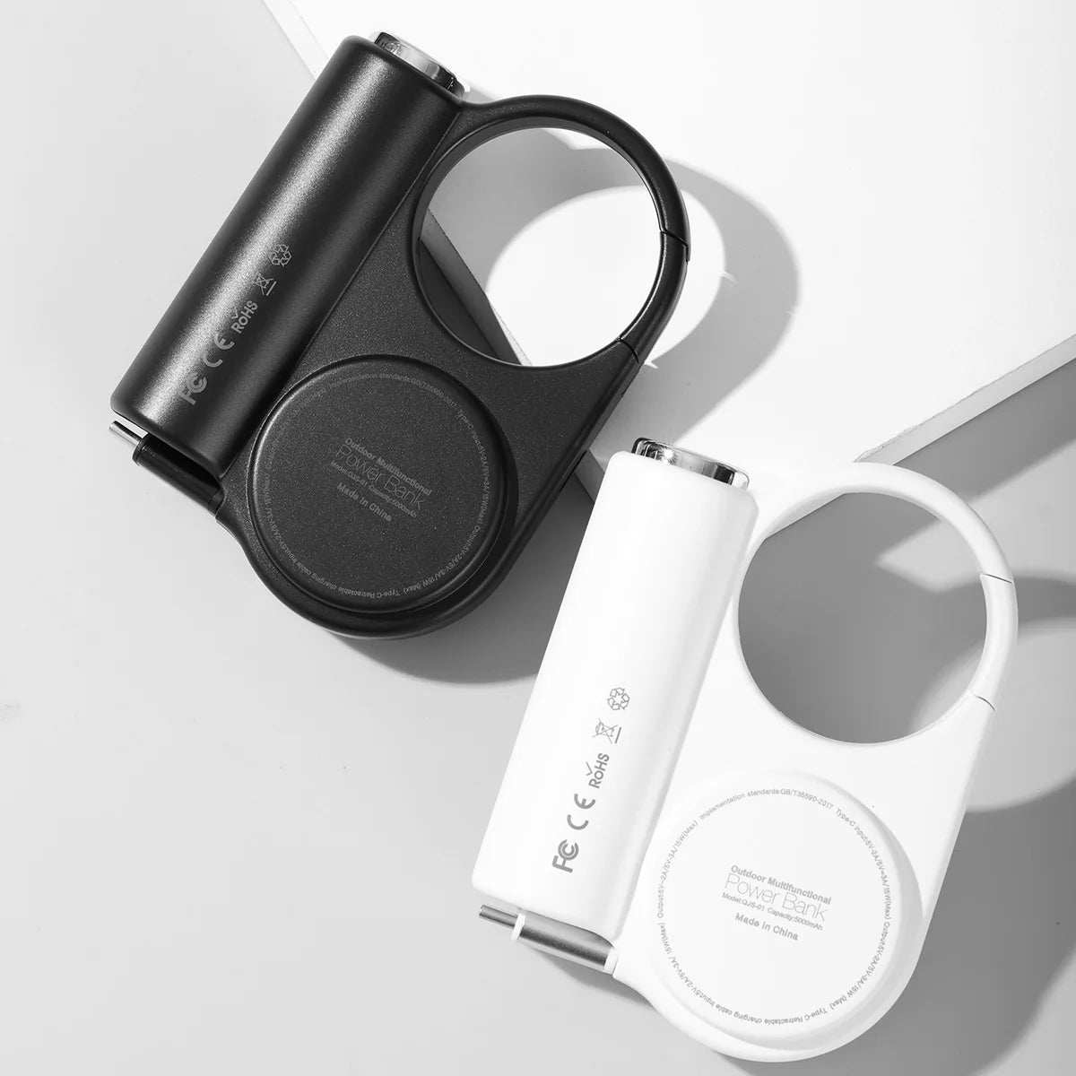 5000mAh Outdoor Power Bank Multifunctional Retractable Type-C Cable Built-in Flashlight Buckle for Travel 2025 Latest Portable - TrendBug