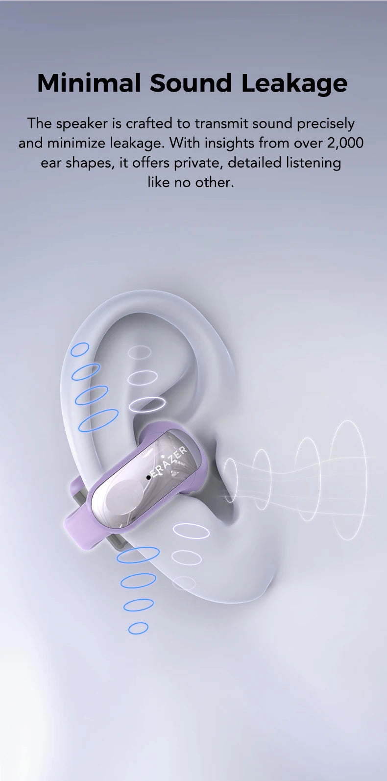 ERAZER XF28 Bluetooth V6.0 Open-ear True Wireless EarbudsTranslation Earphones Office Travel,ASMR Headset APP - TrendBug