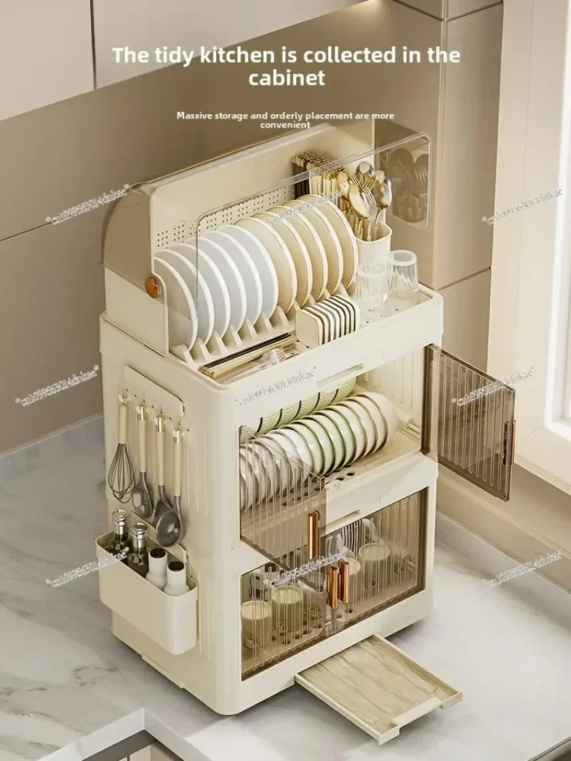 Kitchen Bowl Rack with Lid – Versatile Tableware Storage Box and Dish Drain Rack for Your Kitchen - TrendBug