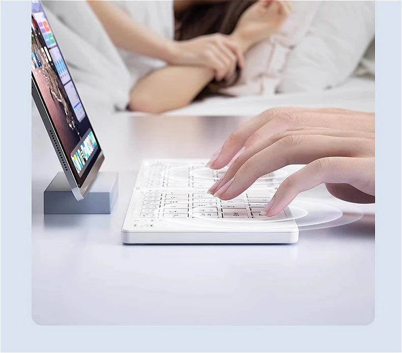 MINGCVIL Mini Foldable Wireless Keyboard - Slim Portable Bluetooth Rechargeable Keyboard for iOS, Windows, Android - TrendBug