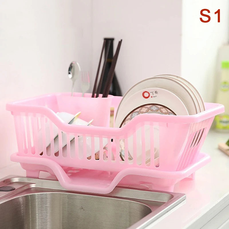 Kitchen Drainage Rack with Drainer Board for Countertop Utensils, Plates, Bowls, and Spoons Storage - TrendBug