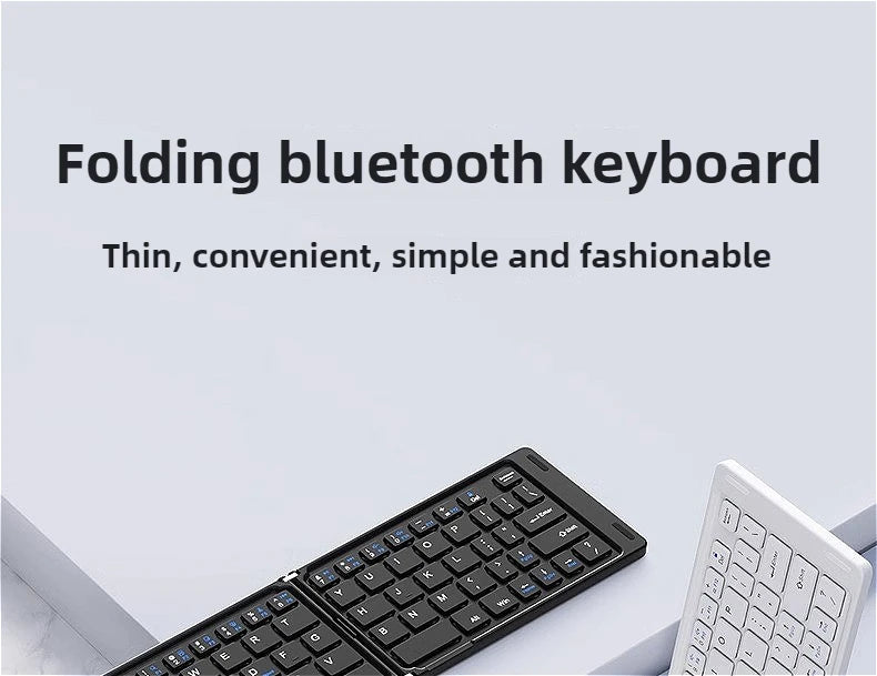 MINGCVIL Mini Foldable Wireless Keyboard - Slim Portable Bluetooth Rechargeable Keyboard for iOS, Windows, Android - TrendBug