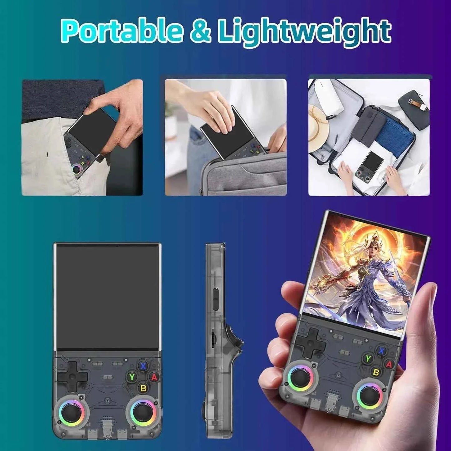 R36 ULTRA 4.0inch IPS Screen Handheld Game Console Open Source Console Retro Pocket Video Player 128G 20000+ Games