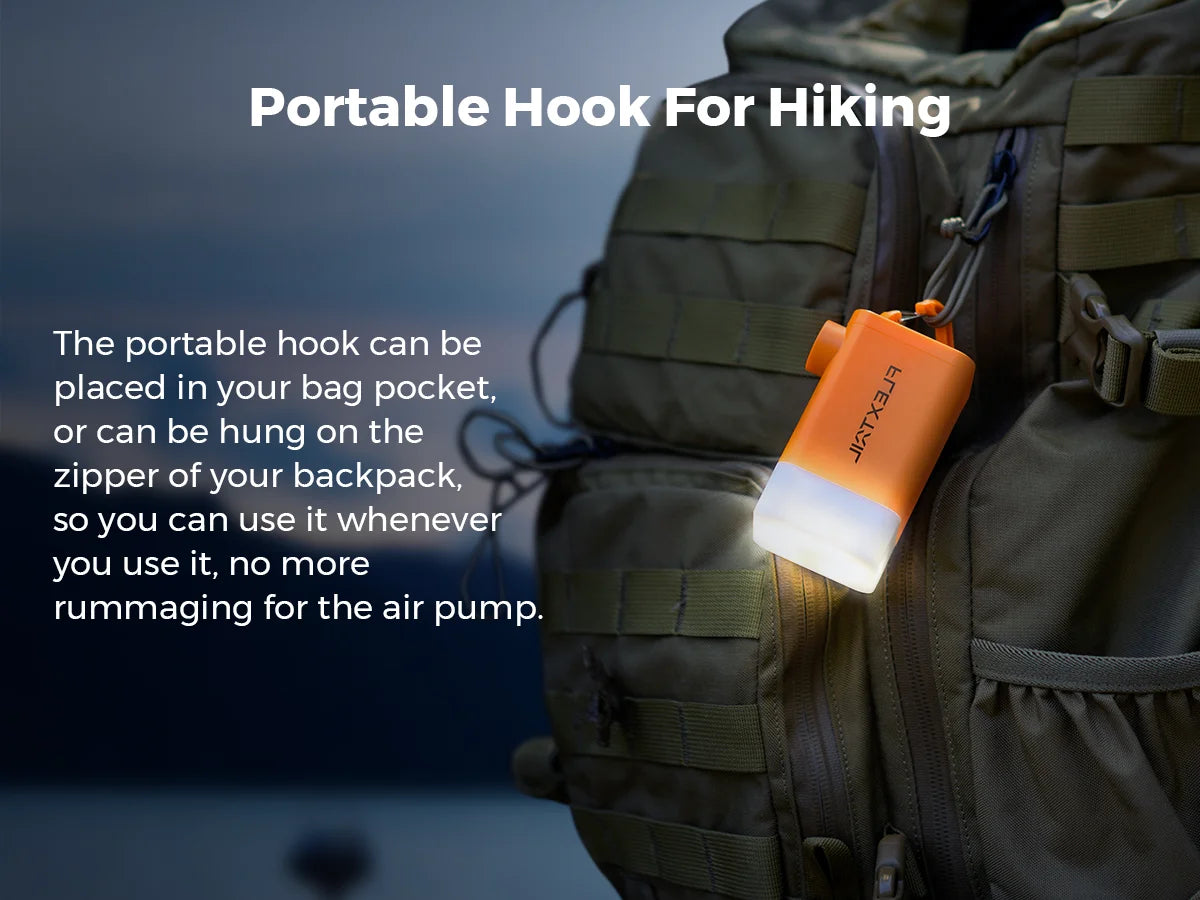 FLEXTAIL MAX PUMP 2 PLUS - Electric Air Pump with Camping Light and Emergency Power Supply, 4800mAh Battery, Dual Pressure Level - TrendBug