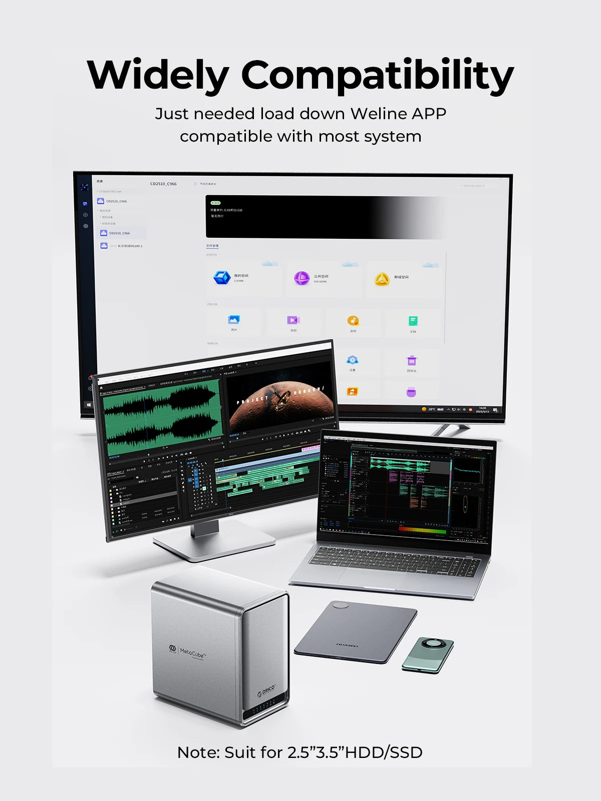 ORICO Personal Network Attached Storage Support Remote Access Share Data Intelligent Classification Automatic Backup 2/5-bay - TrendBug