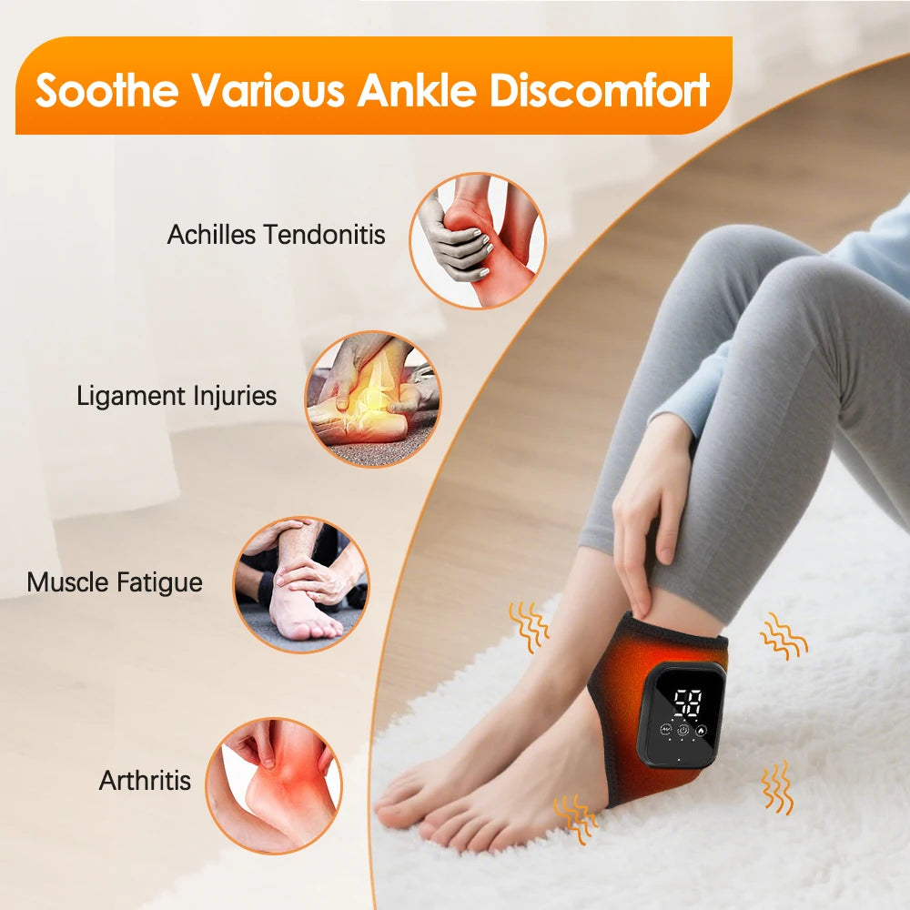 Electric Ankle Massager with Infrared Heat and Vibration Therapy - New Gadgets for Ankle Pain Relief - TrendBug