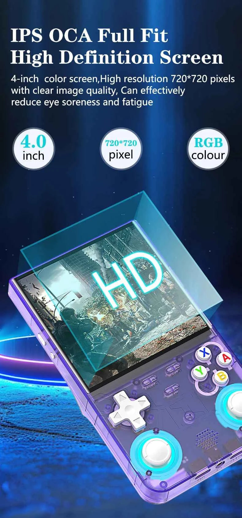 R36 ULTRA 4.0inch IPS Screen Handheld Game Console Open Source Console Retro Pocket Video Player 128G 20000+ Games