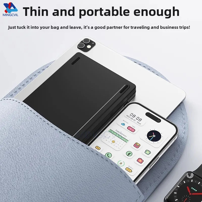 MINGCVIL Mini Foldable Wireless Keyboard - Slim Portable Bluetooth Rechargeable Keyboard for iOS, Windows, Android - TrendBug