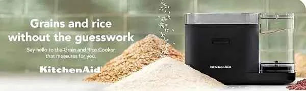 Grain and Rice Cooker 8 C Auoaically Sensing Inegraed Scale + aer ank, KGC3155, Bla ae