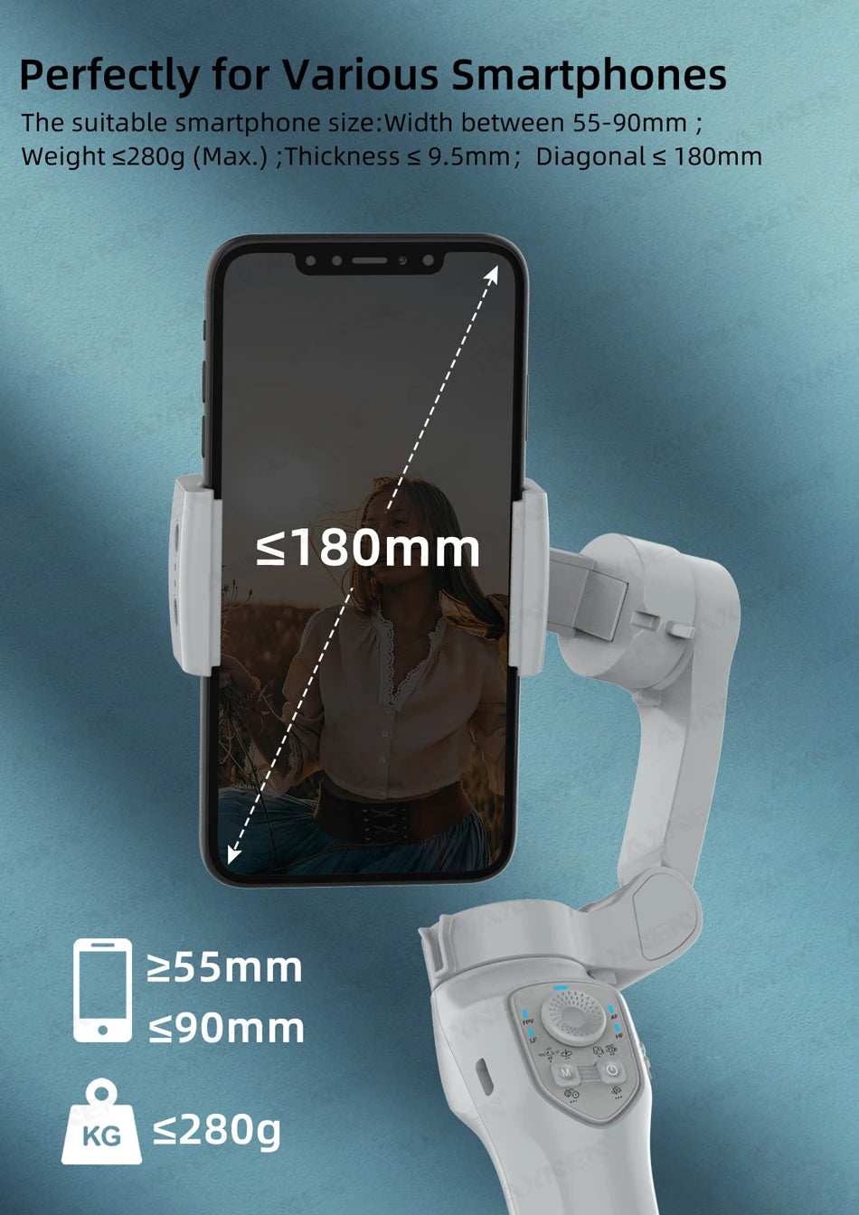 AXNEN HQ5 Handheld Stabilizer 3-Axis Foldable Mobile Shooting Gimbal Selfie Stick Gimble, Optional AI Face Following Module - TrendBug