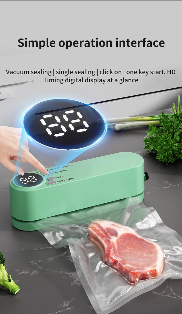 Mini Vacuum Sealer - USB Rechargeable Portable Wireless for Dry/Moist Food Preservation with Bags & Pump - TrendBug