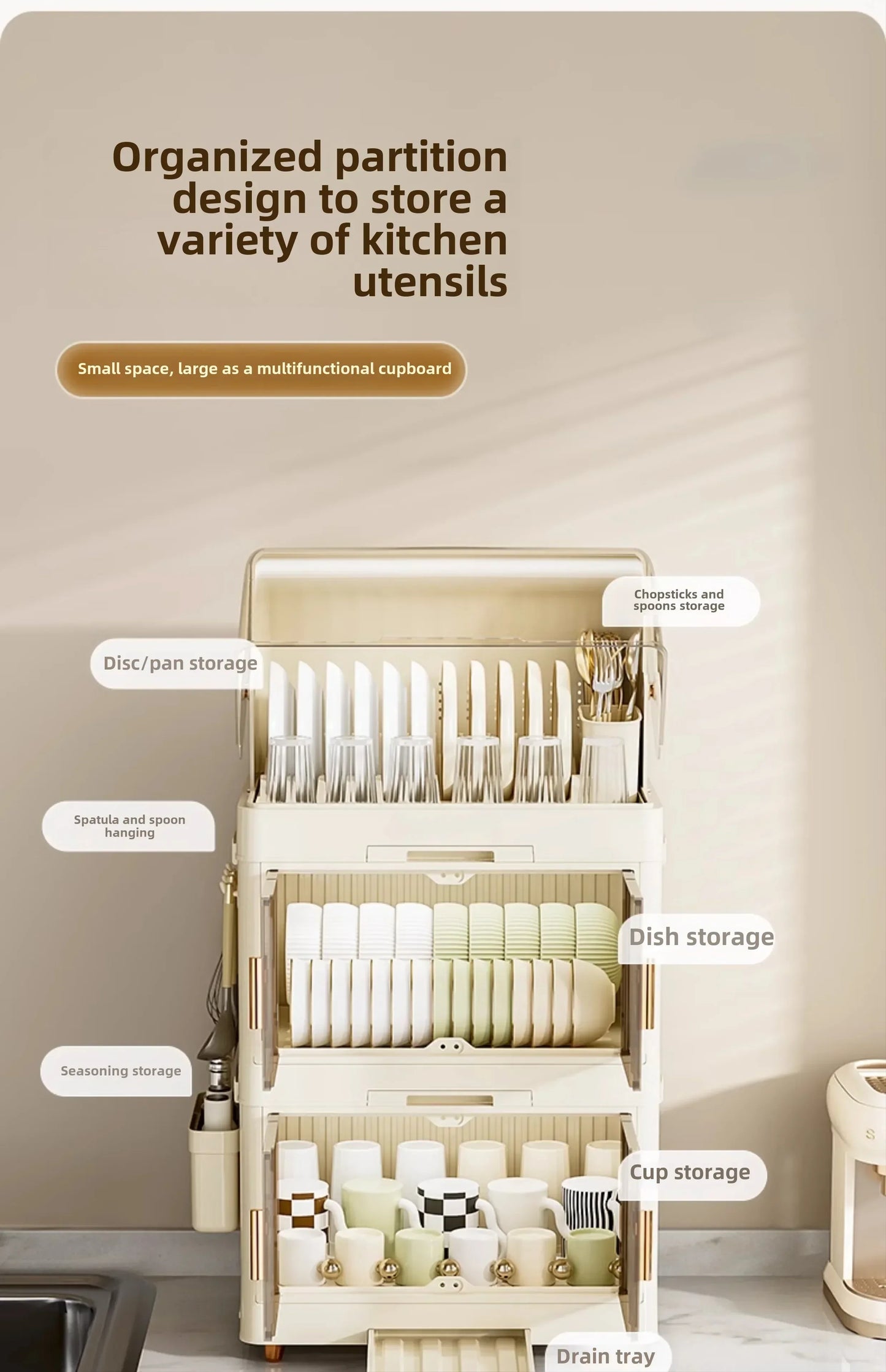 Kitchen Bowl Rack with Lid – Versatile Tableware Storage Box and Dish Drain Rack for Your Kitchen - TrendBug