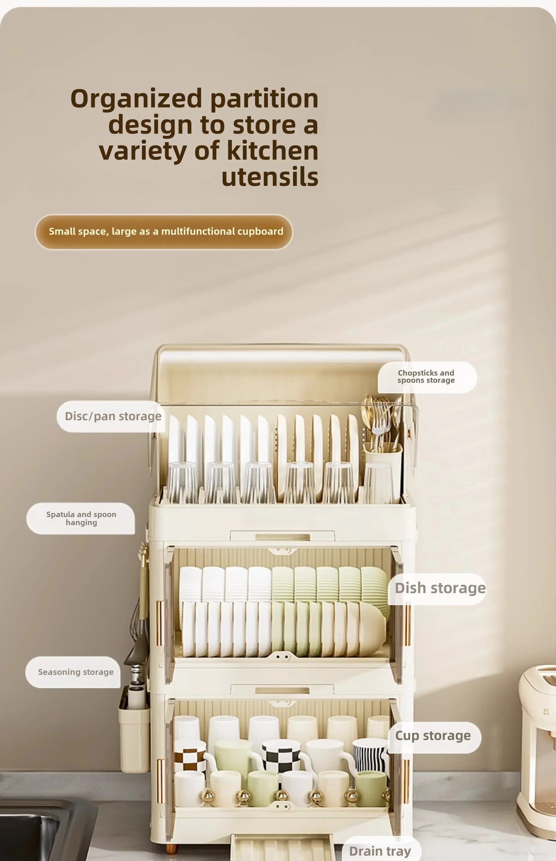 Kitchen Bowl Rack with Lid – Versatile Tableware Storage Box and Dish Drain Rack for Your Kitchen - TrendBug