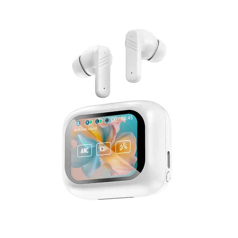 Wireless Earbuds ANC Noise Cancellation with Touch Screen In-Ear Design, Long Battery Life, ENC Mic, Compatible with iOS and Android - TrendBug