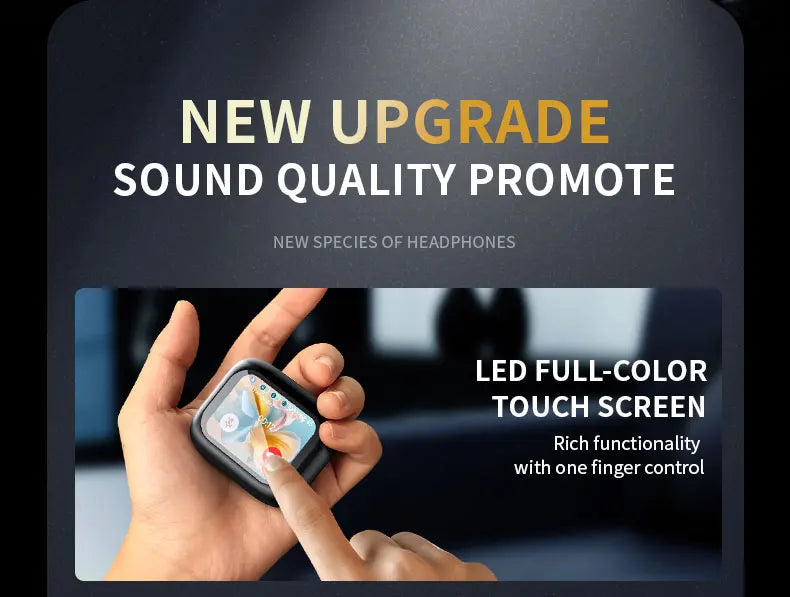 Wireless Earbuds ANC Noise Cancellation with Touch Screen In-Ear Design, Long Battery Life, ENC Mic, Compatible with iOS and Android - TrendBug