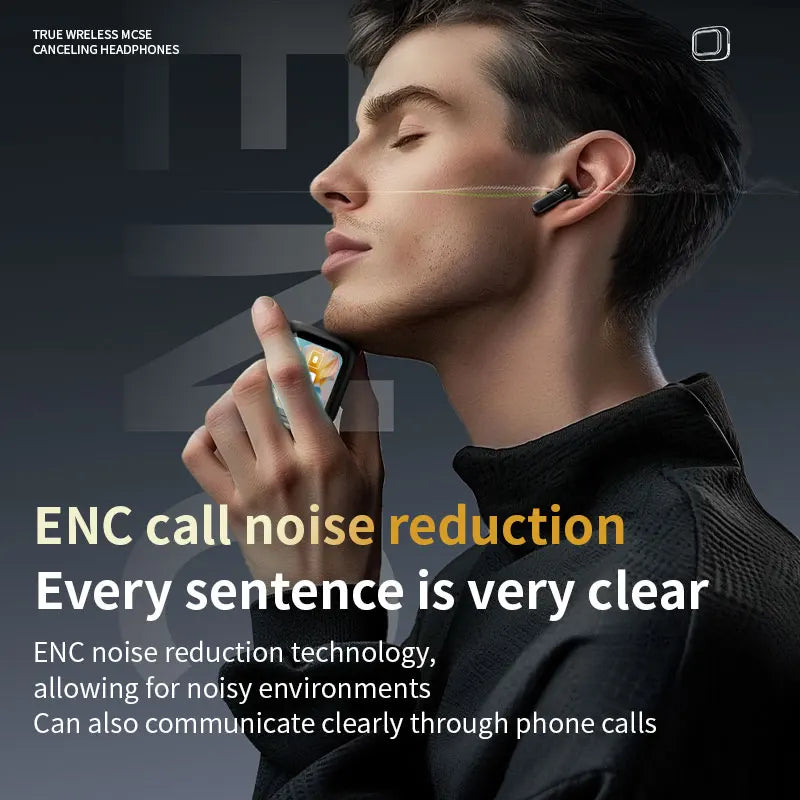 Wireless Earbuds ANC Noise Cancellation with Touch Screen In-Ear Design, Long Battery Life, ENC Mic, Compatible with iOS and Android - TrendBug