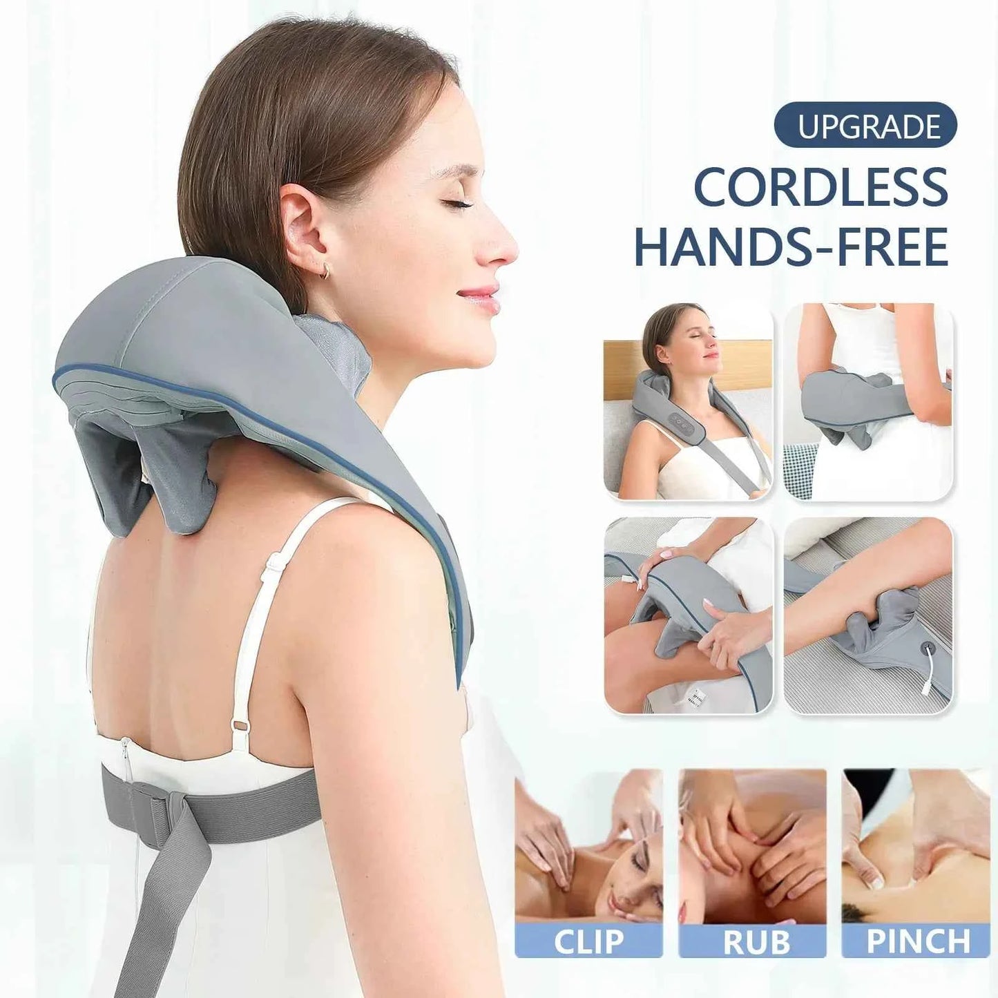 Wireless Neck And Back Massager Neck And Shoulder Kneading Massage Shawl Neck Cervical Relaxing Trapezius Massager