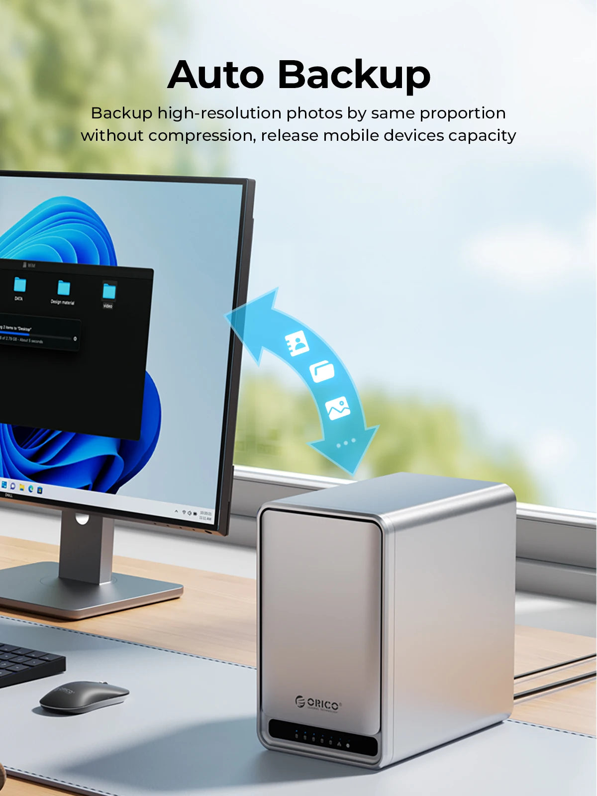 ORICO Personal Network Attached Storage Support Remote Access Share Data Intelligent Classification Automatic Backup 2/5-bay - TrendBug