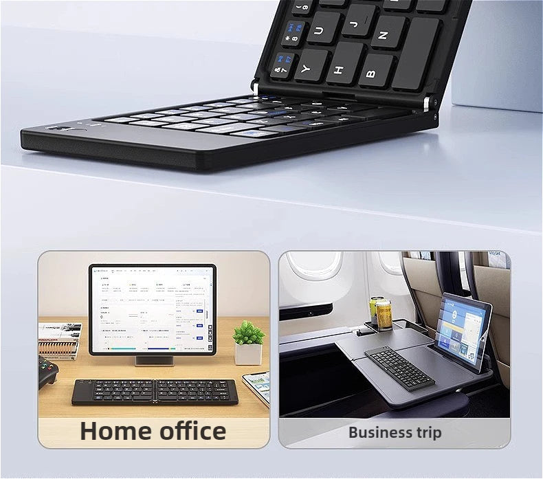 MINGCVIL Mini Foldable Wireless Keyboard - Slim Portable Bluetooth Rechargeable Keyboard for iOS, Windows, Android - TrendBug