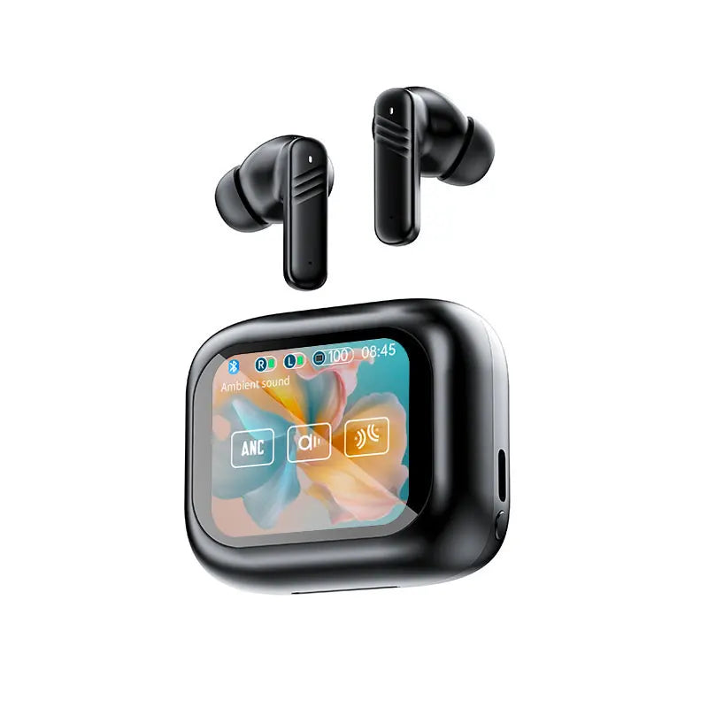 Wireless Earbuds ANC Noise Cancellation with Touch Screen In-Ear Design, Long Battery Life, ENC Mic, Compatible with iOS and Android - TrendBug