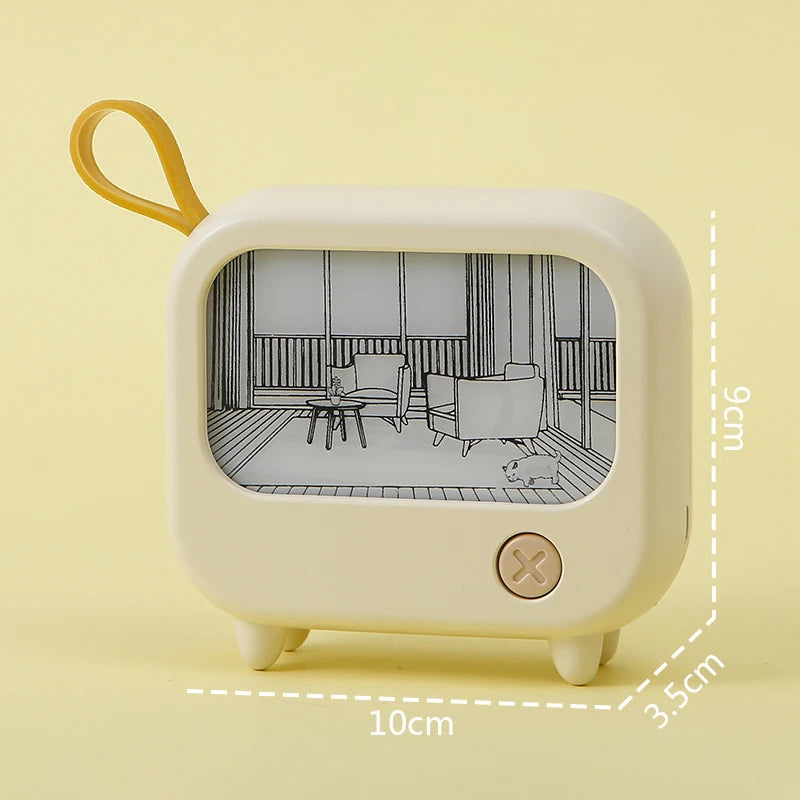 TV Painting Night Light Cute LED Table Lamp for Kids - Mini Desktop Home Decoration and Atmosphere Lighting Birthday Gift - TrendBug