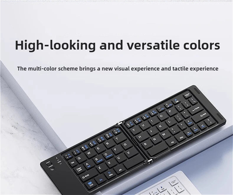 MINGCVIL Mini Foldable Wireless Keyboard - Slim Portable Bluetooth Rechargeable Keyboard for iOS, Windows, Android - TrendBug