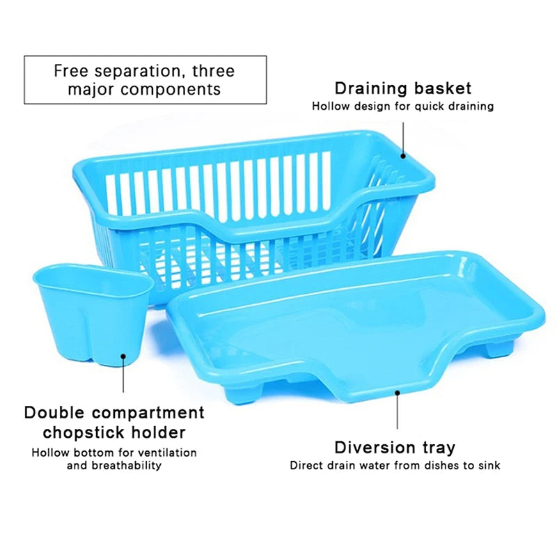 Kitchen Drainage Rack with Drainer Board for Countertop Utensils, Plates, Bowls, and Spoons Storage - TrendBug