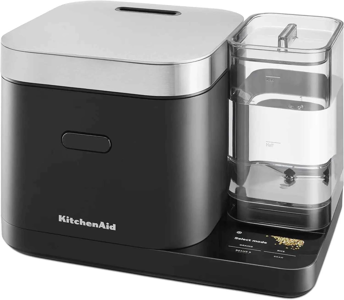 Grain and Rice Cooker 8 C Auoaically Sensing Inegraed Scale + aer ank, KGC3155, Bla ae