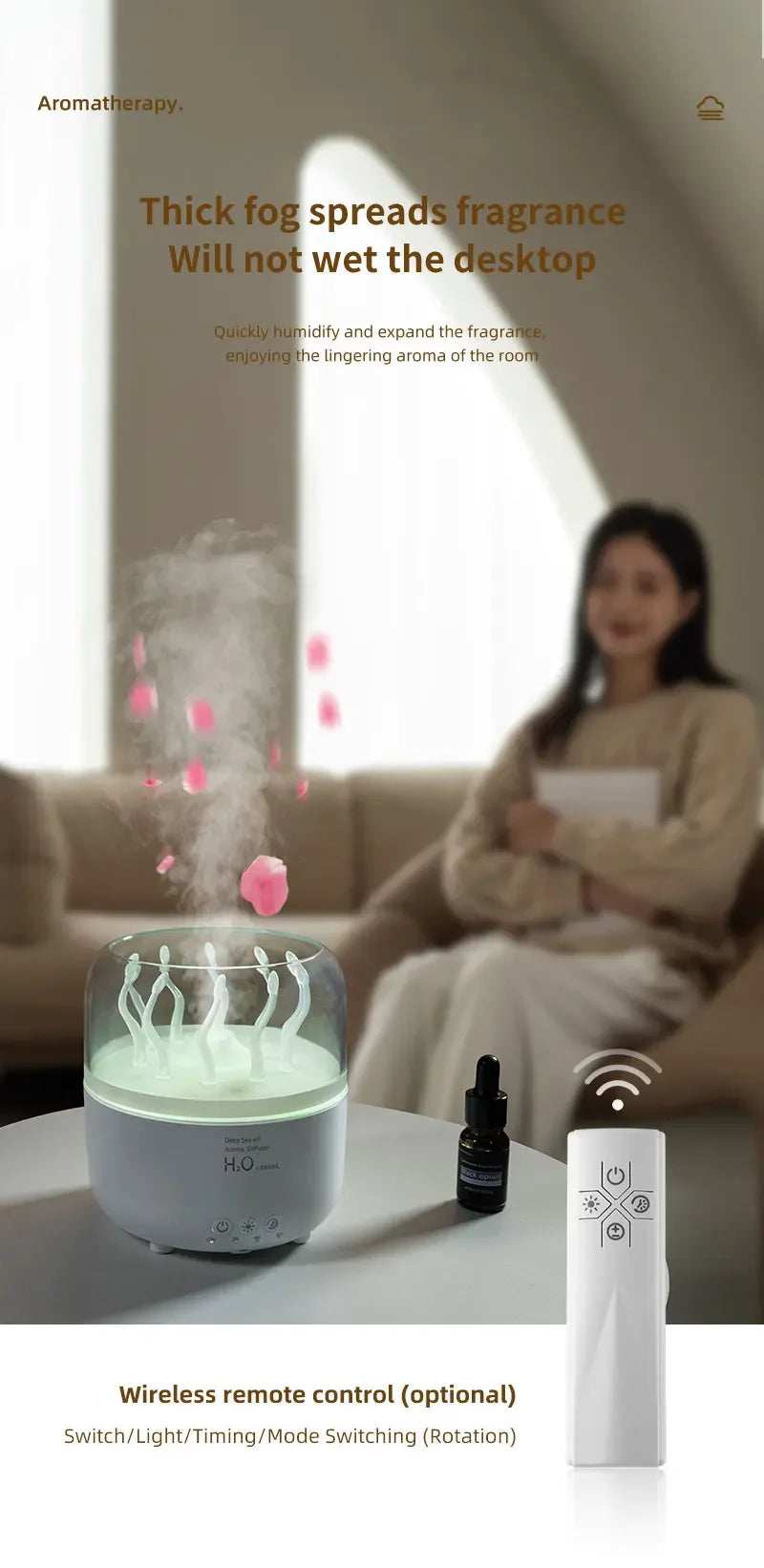 Aromatherapy machine Deep sea elf Air Humidifier Ultrasonic Aromatherapy Diffusers Mist Maker Fragrance Essential Oil Aroma - TrendBug