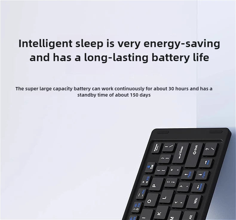 MINGCVIL Mini Foldable Wireless Keyboard - Slim Portable Bluetooth Rechargeable Keyboard for iOS, Windows, Android - TrendBug