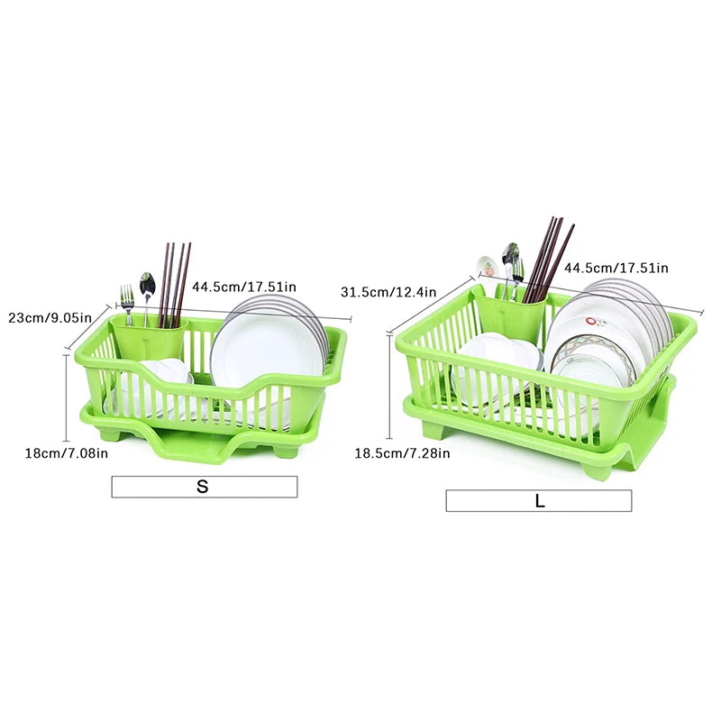 Kitchen Drainage Rack with Drainer Board for Countertop Utensils, Plates, Bowls, and Spoons Storage - TrendBug