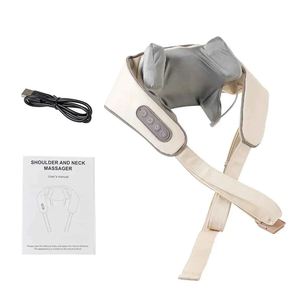 Wireless Neck And Back Massager Neck And Shoulder Kneading Massage Shawl Neck Cervical Relaxing Trapezius Massager