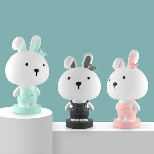 Cartoon Rabbit Night Lights Bedroom Bedside Study animal Desk Lamps tiger bear Children's kids baby Sleep Light LED Night Lamps - TrendBug