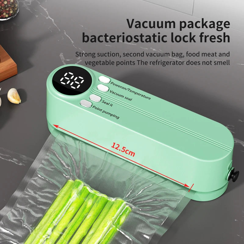 Mini Vacuum Sealer - USB Rechargeable Portable Wireless for Dry/Moist Food Preservation with Bags & Pump - TrendBug